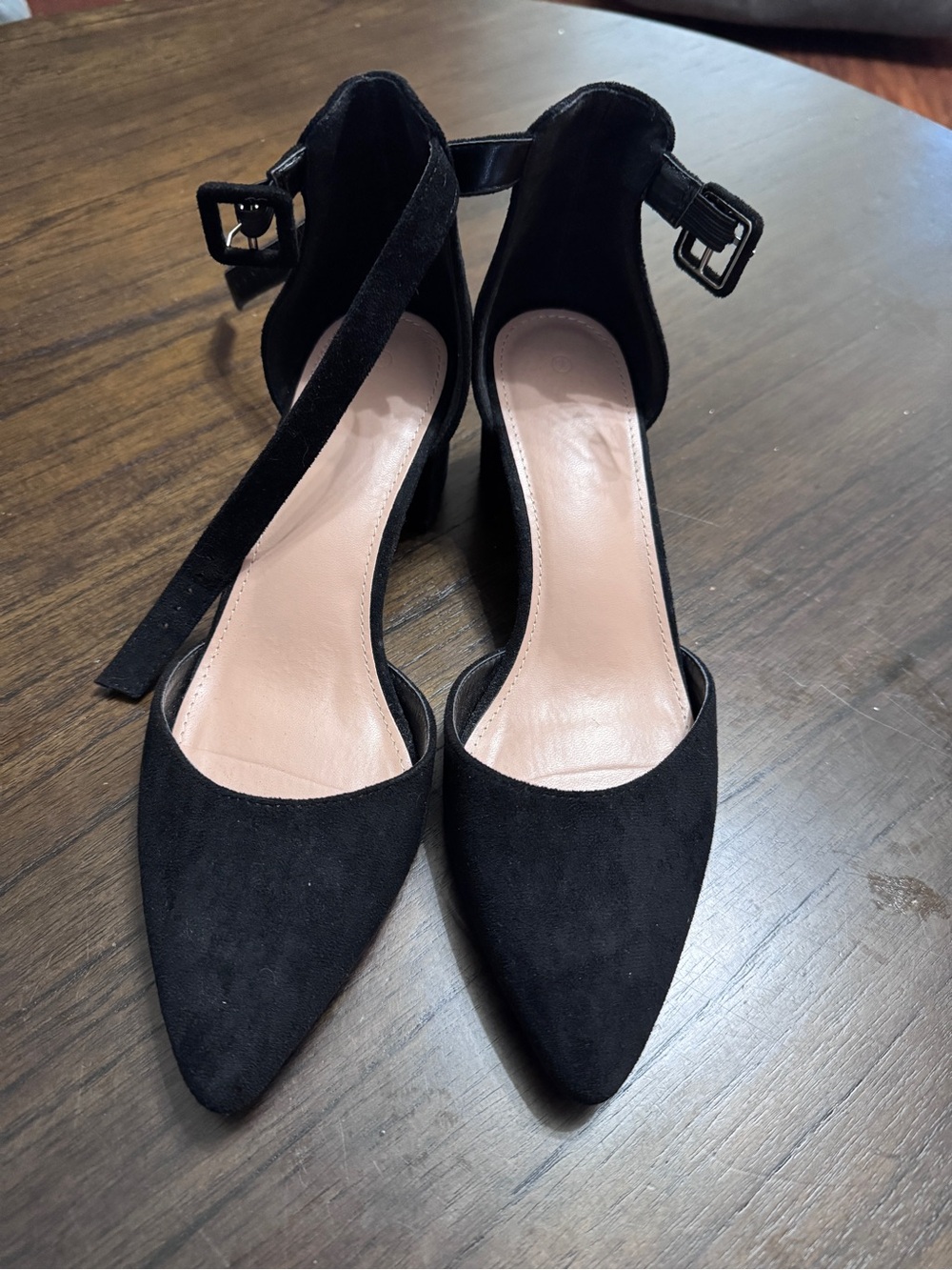Black velvety dress shoes